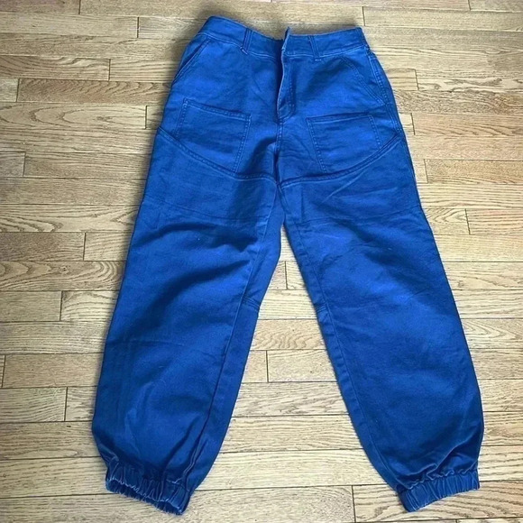 [L] Forever  21 Navy Blue Vintage Cargo Pants Double Pocket WMN - Picture 2 of 11